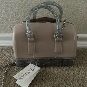 Cute little pink and glittery silver purse